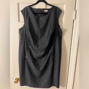 Calvin Klein Gray Sleeveless Sheath Dress - 18W